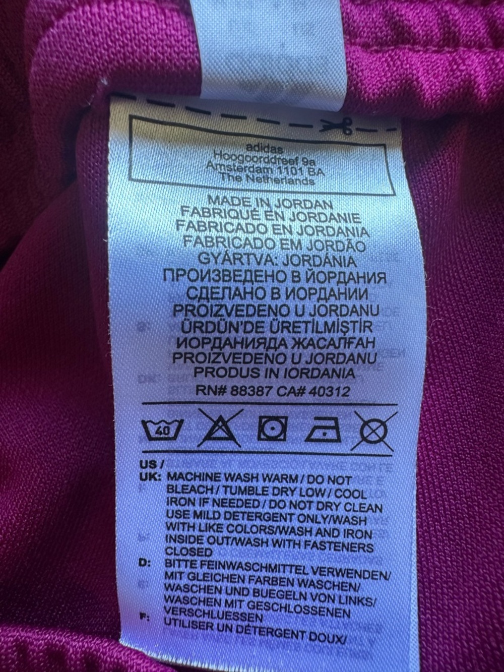 Adidas Fuchsia Joggers with Zipper Leg Size Medium - Picture 5 of 12